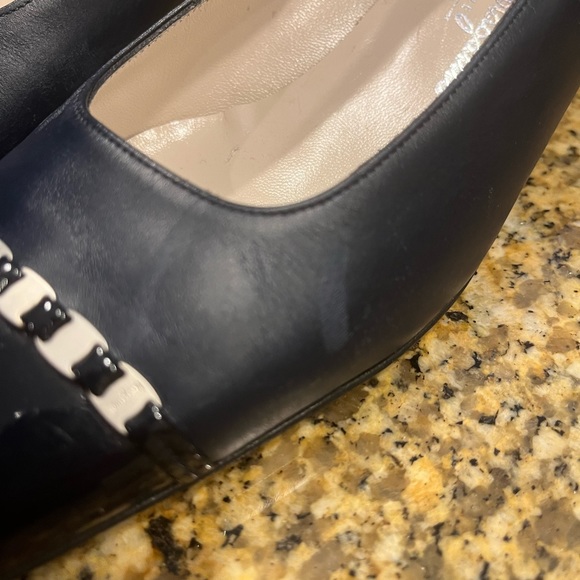 Vintage Salvatore Ferragamo Boutique Blue Low Heel Dress Shoes 8AA Narrow - Picture 3 of 12